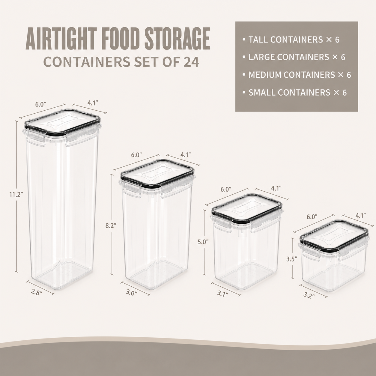 The Airtight Pantry Storage Set - container set detail