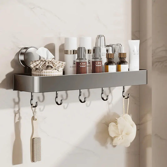 MECHEER Bathroom Suction Shower Caddy , 1 Pack inside Shower Storage Organizer Wall Rack,Suction Cup Shower Shelf for Bath Accessories & Home Decor