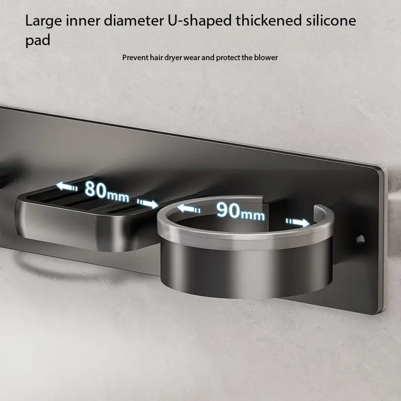 Wall-Mounted Bathroom Hair Tool Organizer, Bathroom Accessory, Modern Bathroom Accessories, Durable Aluminum, Large Capacity, Space-Saving, Modern Style, Perfect for Holidays Gifts