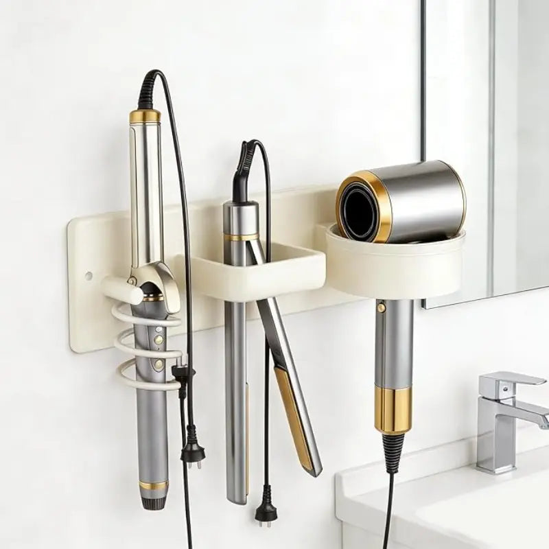 Wall-Mounted Bathroom Hair Tool Organizer, Bathroom Accessory, Modern Bathroom Accessories, Durable Aluminum, Large Capacity, Space-Saving, Modern Style, Perfect for Holidays Gifts