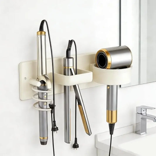 Wall-Mounted Bathroom Hair Tool Organizer, Bathroom Accessory, Modern Bathroom Accessories, Durable Aluminum, Large Capacity, Space-Saving, Modern Style, Perfect for Holidays Gifts