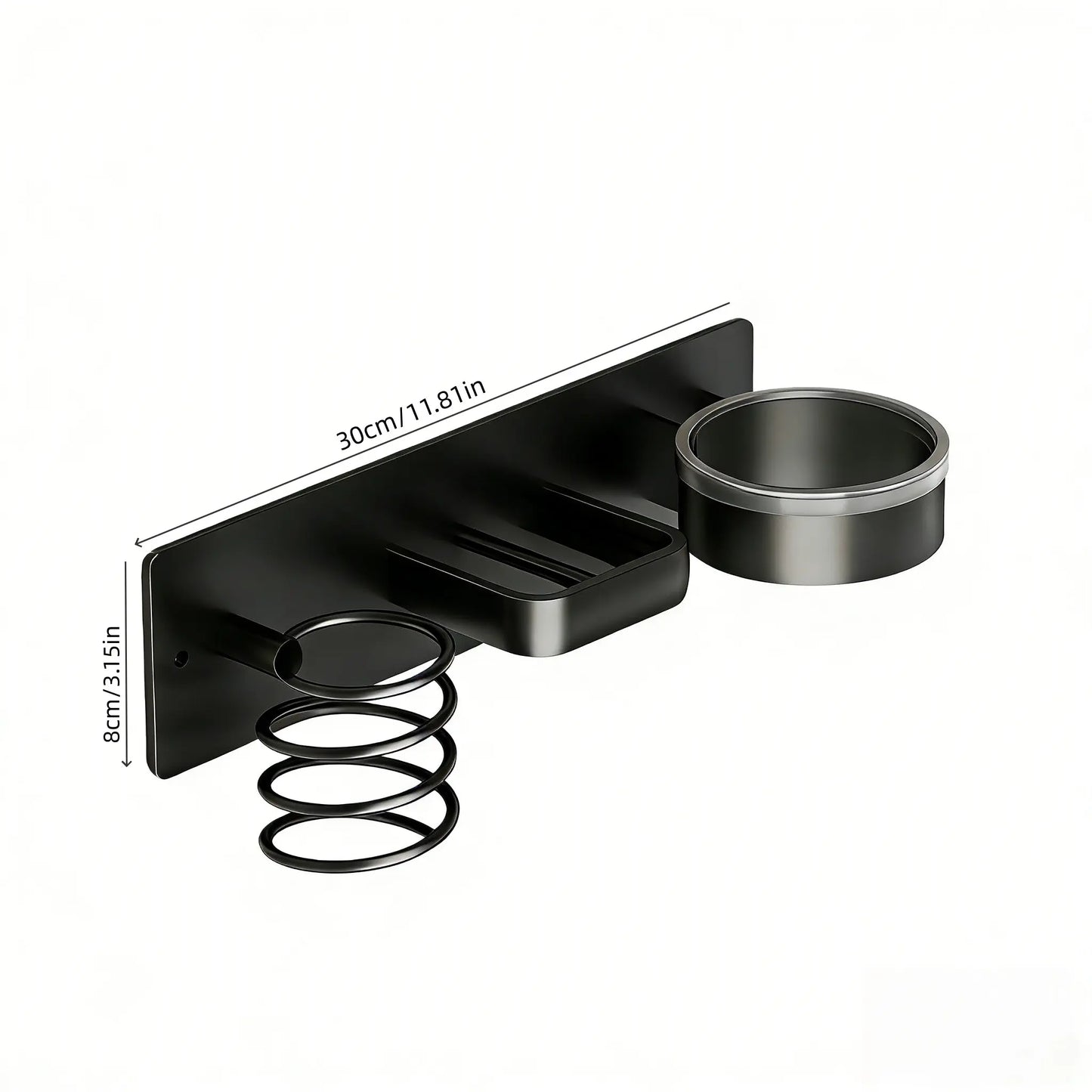 Wall-Mounted Bathroom Hair Tool Organizer, Bathroom Accessory, Modern Bathroom Accessories, Durable Aluminum, Large Capacity, Space-Saving, Modern Style, Perfect for Holidays Gifts