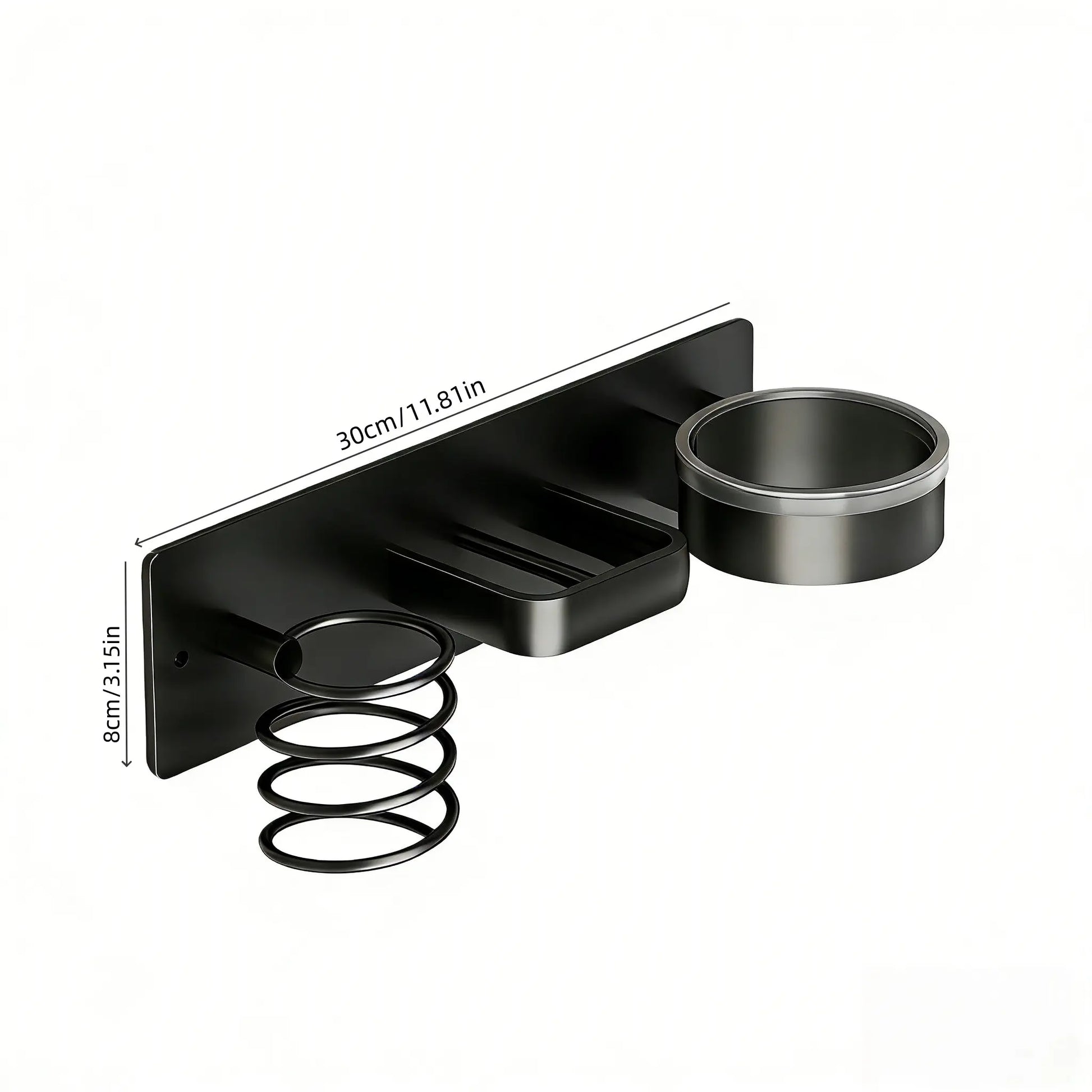 Wall-Mounted Bathroom Hair Tool Organizer, Bathroom Accessory, Modern Bathroom Accessories, Durable Aluminum, Large Capacity, Space-Saving, Modern Style, Perfect for Holidays Gifts