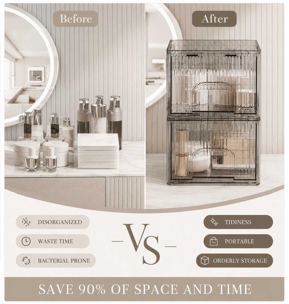 The Stackable Acrylic Makeup Drawers