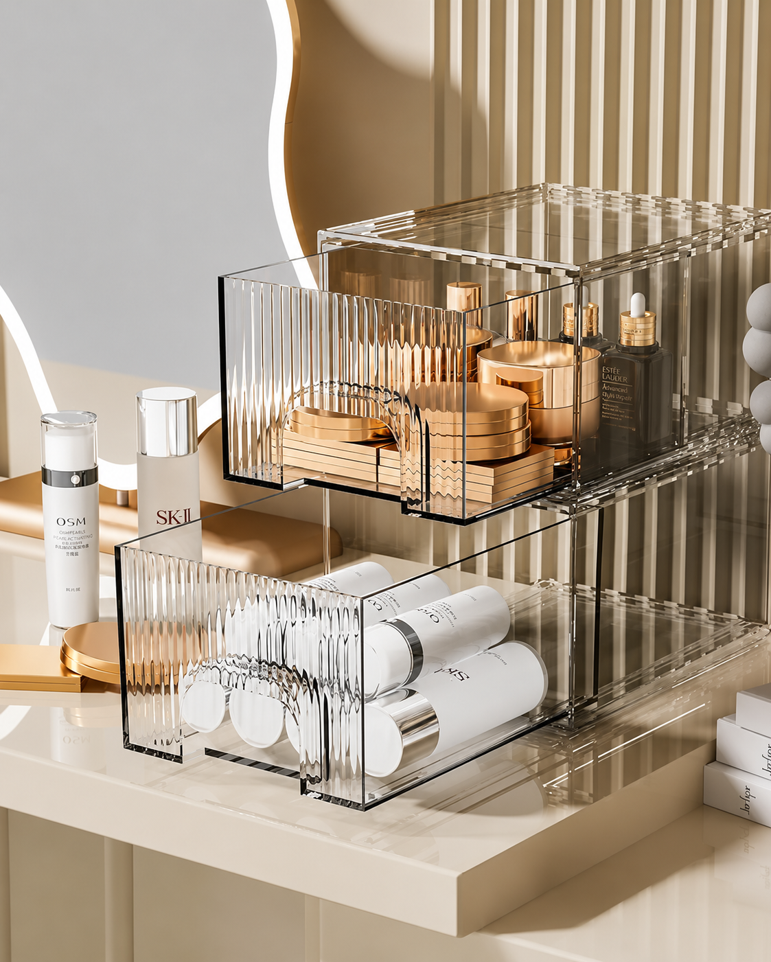 The Stackable Acrylic Makeup Drawers
