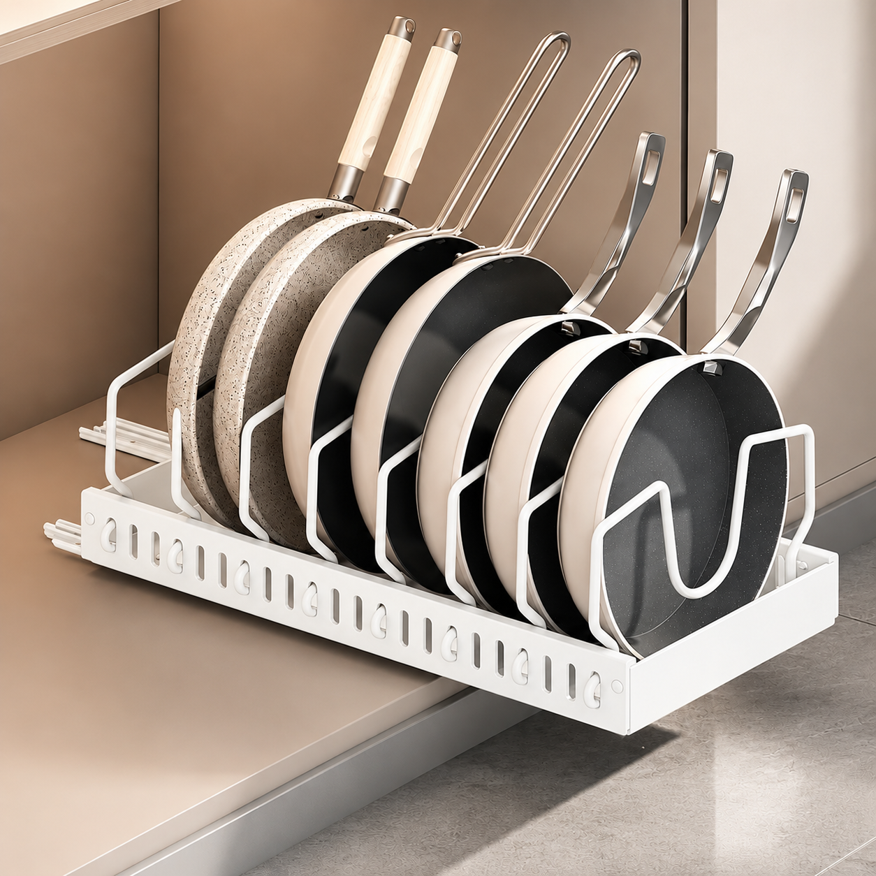 The Pull-Out Pan & Pot Organiser - White