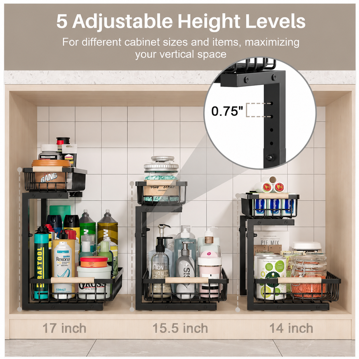 The Adjustable Under-Sink Kitchen Organiser - kitchen setup