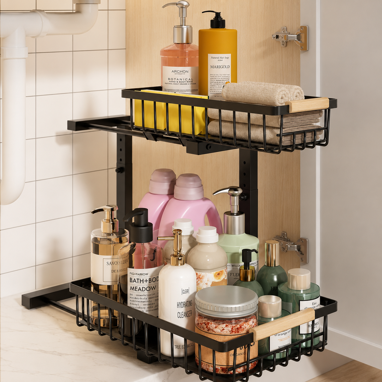 The Adjustable Under-Sink Kitchen Organiser - main image, 1 Pack